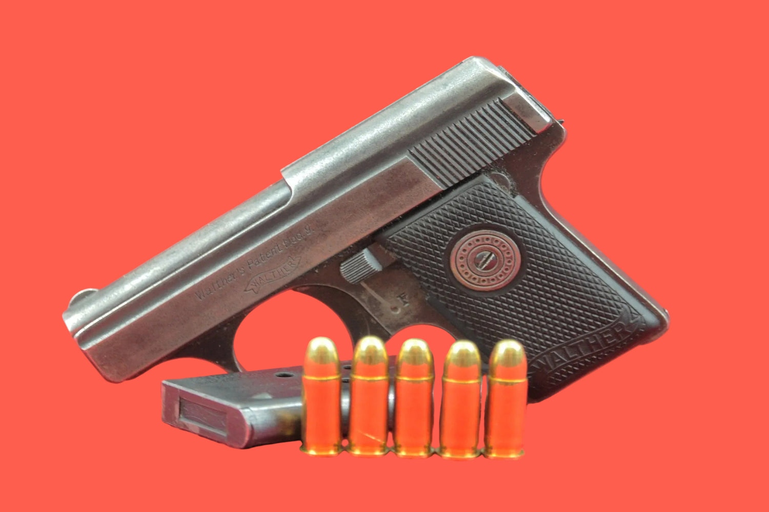 Halbautomatische Pistole Walther Mod. 9 6,35 mm Browning gebraucht - Seitenansicht