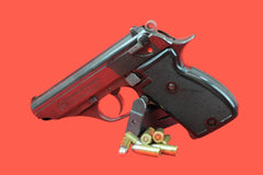 Halbautomatische Pistole Hege AP 66 7,65 mm gebraucht - Seitenansicht/Draufsicht