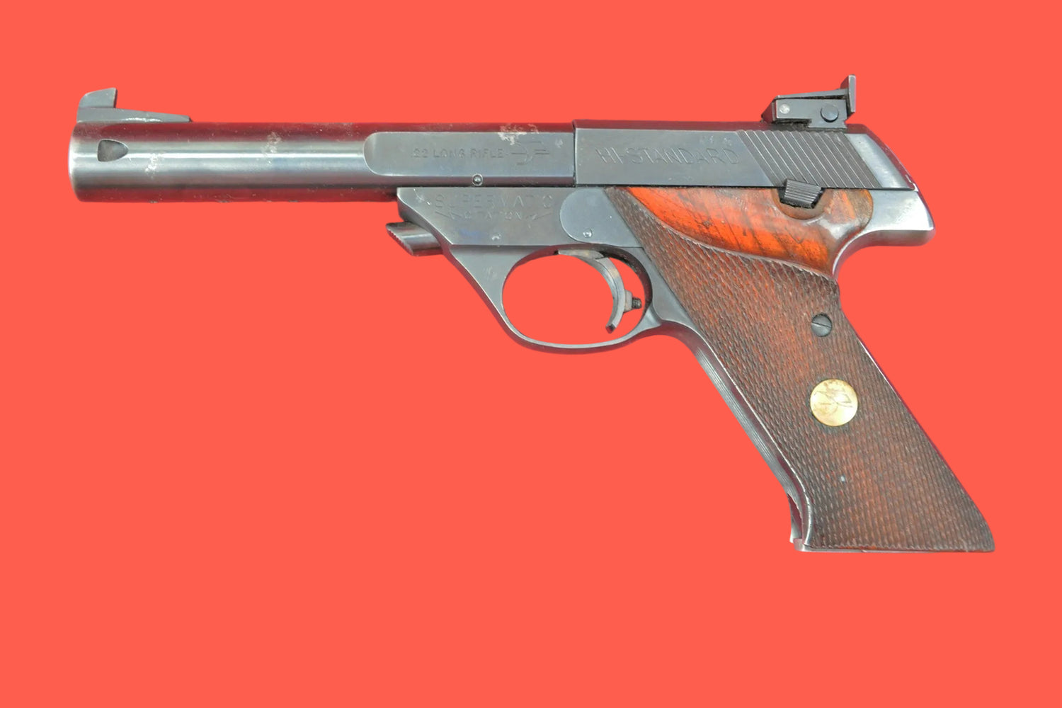Halbautomatische Pistole High Standard Supermatic Mod. 104 .22 lr gebraucht - Seitenansicht links