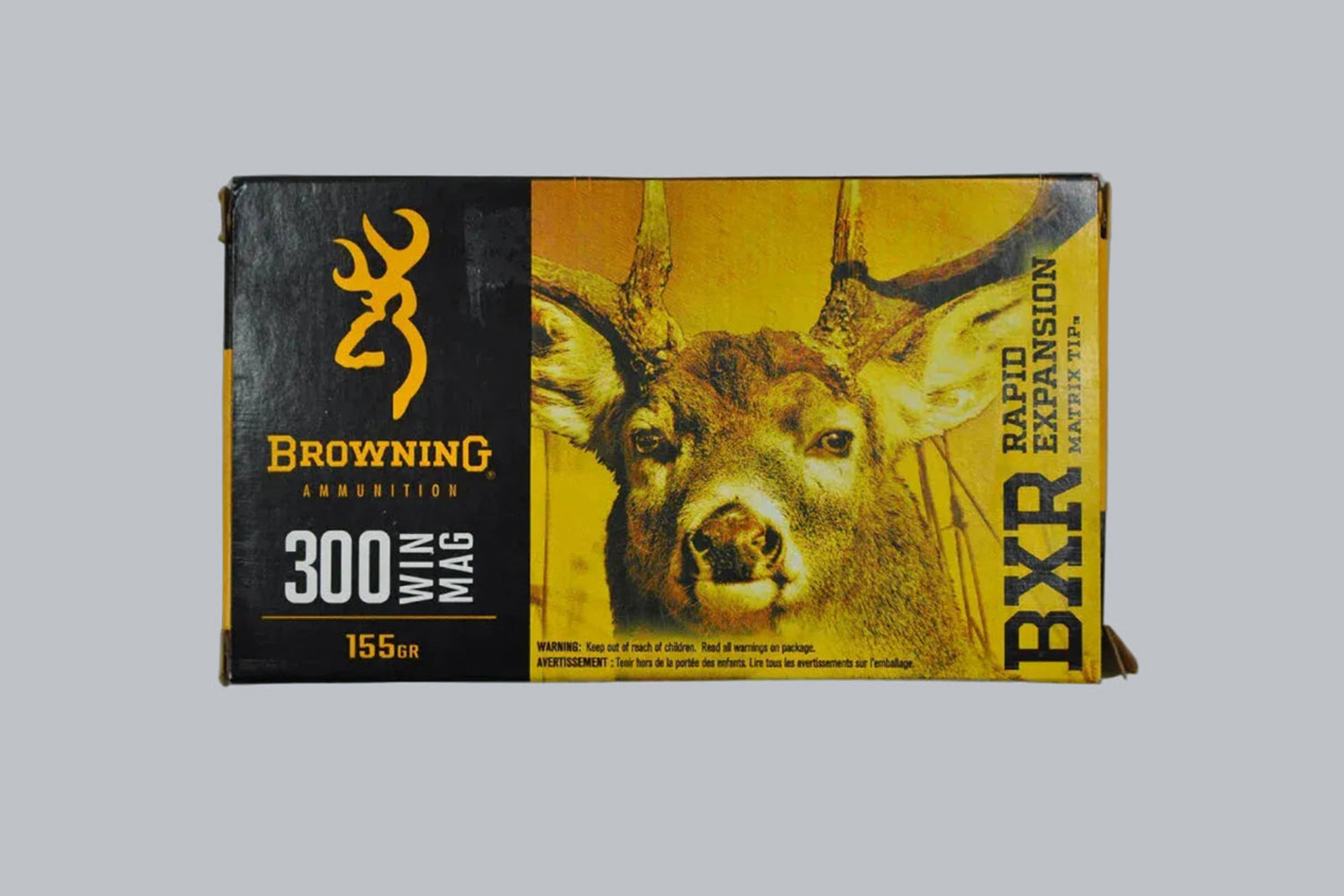 Munition Browning BXR .300 Win. Mag. 155gr Munition, 10,0g/155gr Geschossgewicht, 20 Patronen Inhalt.