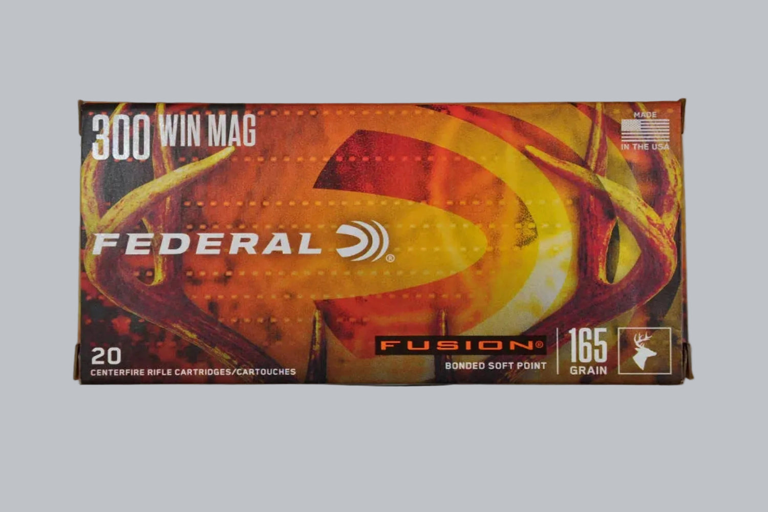 Munition Federal Fusion .300 Win. Mag. 165gr Munition, 10,7g/165gr Geschossgewicht, 20 Patronen Inhalt.