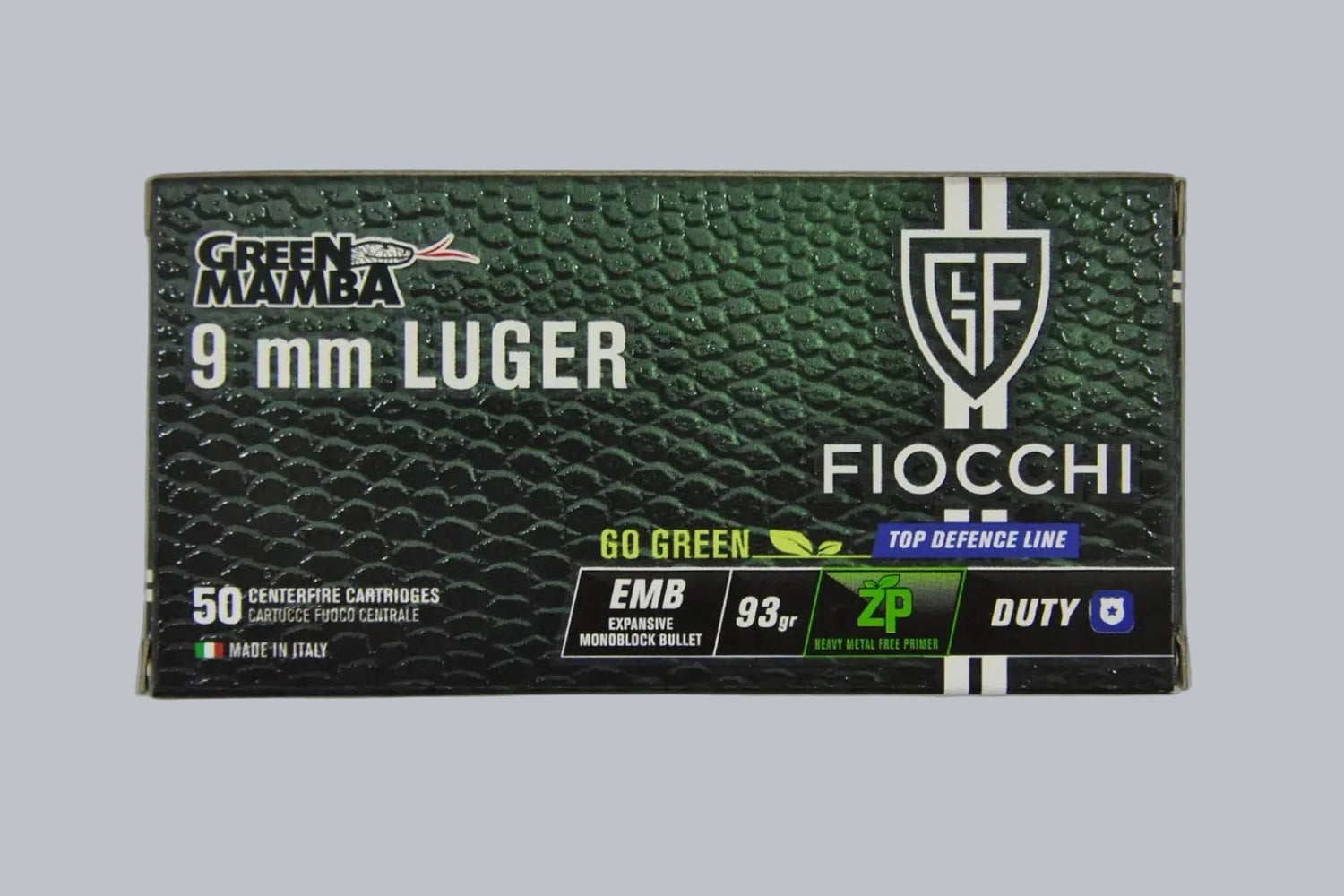 Munition Fiocchi 9mm Luger EMB 93gr Munition, 6,0g/93gr Geschossgewicht, 50 Patronen Inhalt.