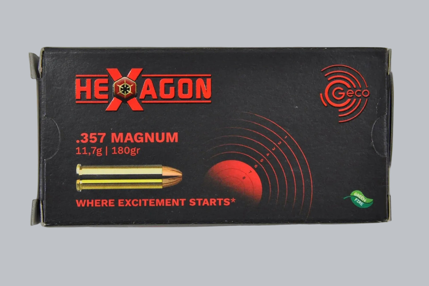 Munition Geco Hexagon .357 Magnum 180gr *1000 Stück* Munition, 11,7g/180gr Geschossgewicht, 1000 Patronen Inhalt.