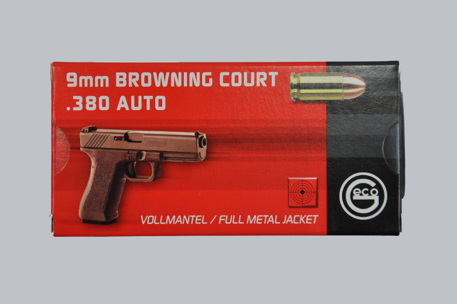 Munition Geco VMR .380 Auto 95gr Munition, 6,2g/95gr Geschossgewicht, 50 Patronen Inhalt.