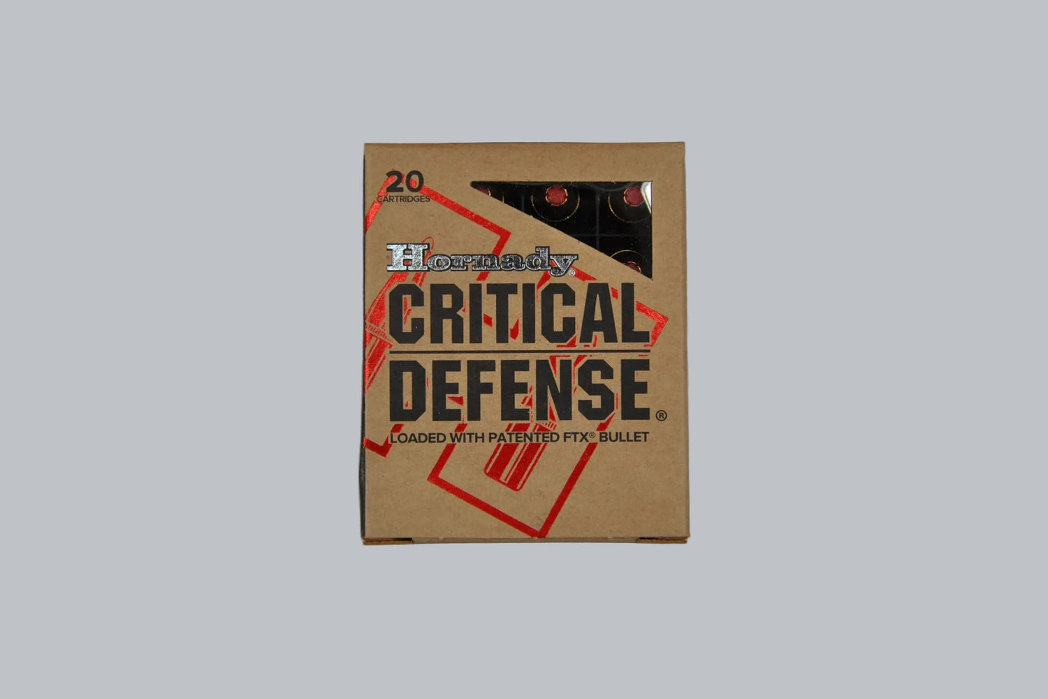 Munition Hornady Critical Defense FTX .357 SIG 115gr Munition, 7,5g/115gr Geschossgewicht, 20 Patronen Inhalt.