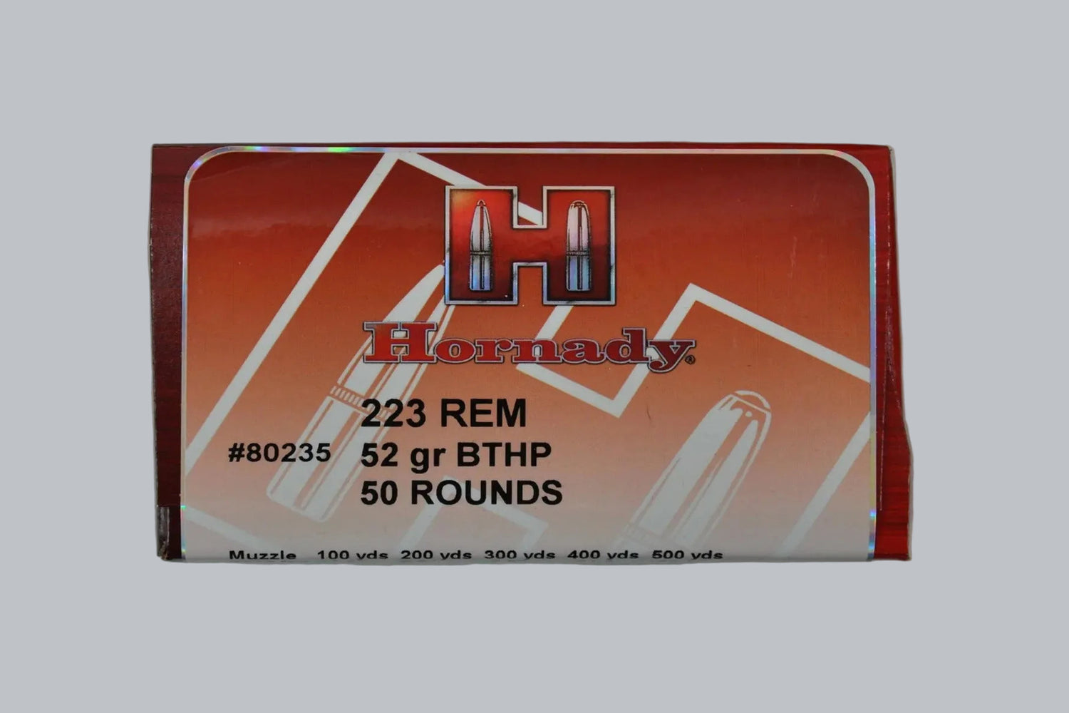 Munition Hornady Match BTHP .223 Rem 52gr Munition, 3,4g/52gr Geschossgewicht, 50 Patronen Inhalt.