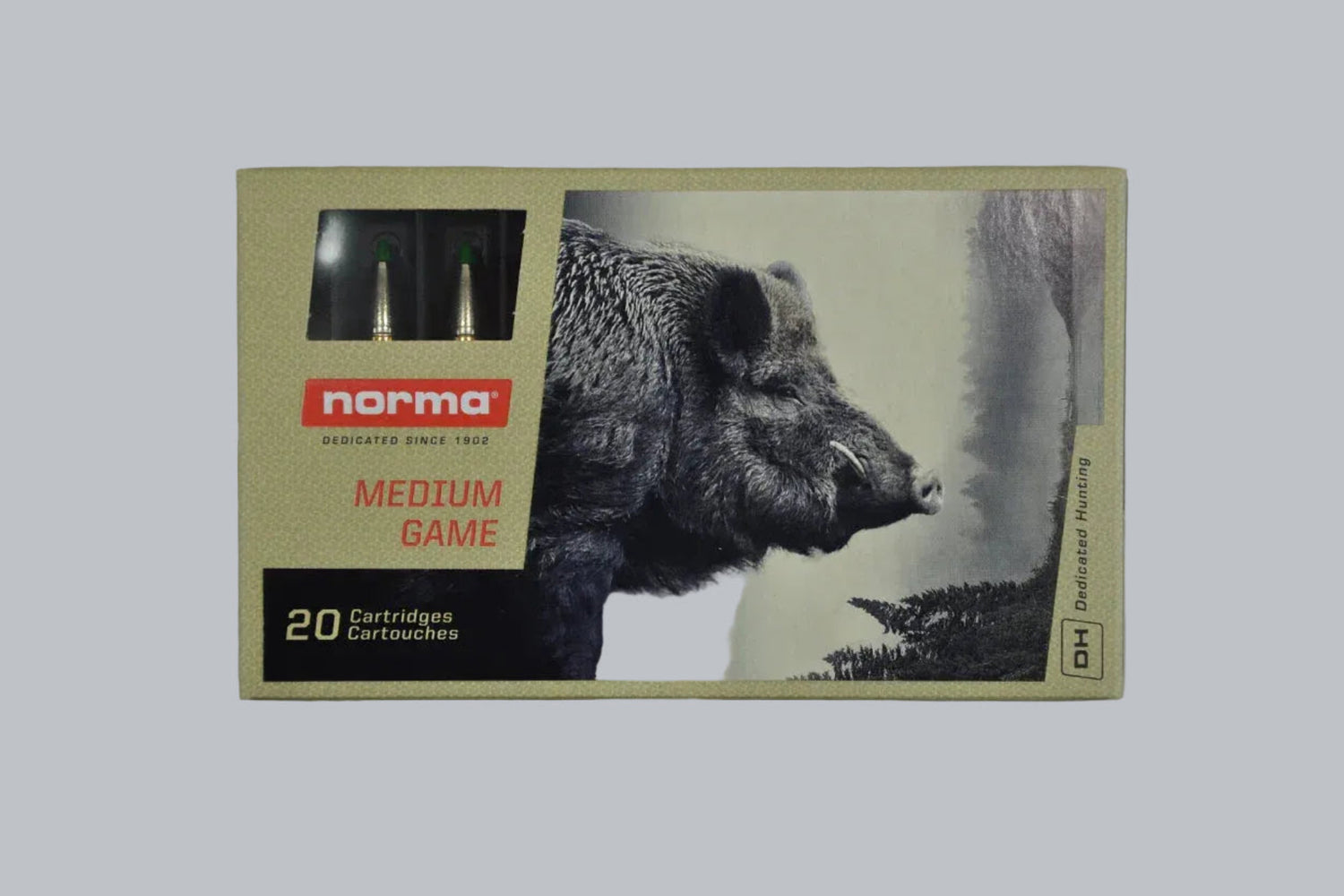 Munition Norma Ecostrike .30-06 Spring. 165gr Munition, 10,7g/165gr Geschossgewicht, 20 Patronen Inhalt.