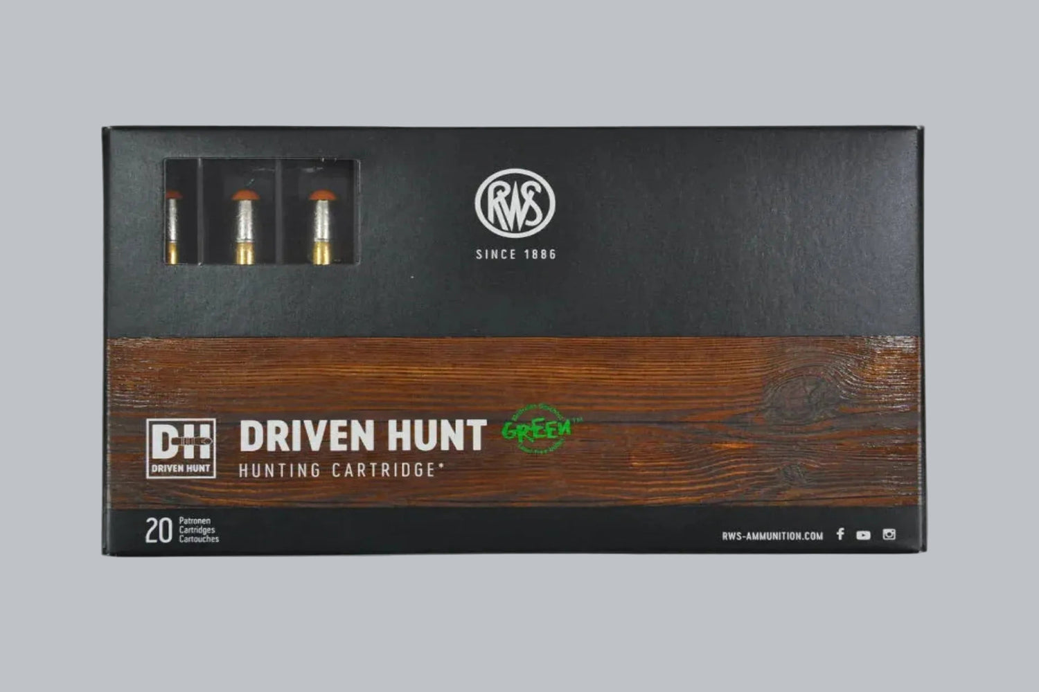 Munition RWS Driven Hunt .30-06 Spring. 165gr Munition, 10,7g/165gr Geschossgewicht, 20 Patronen Inhalt.