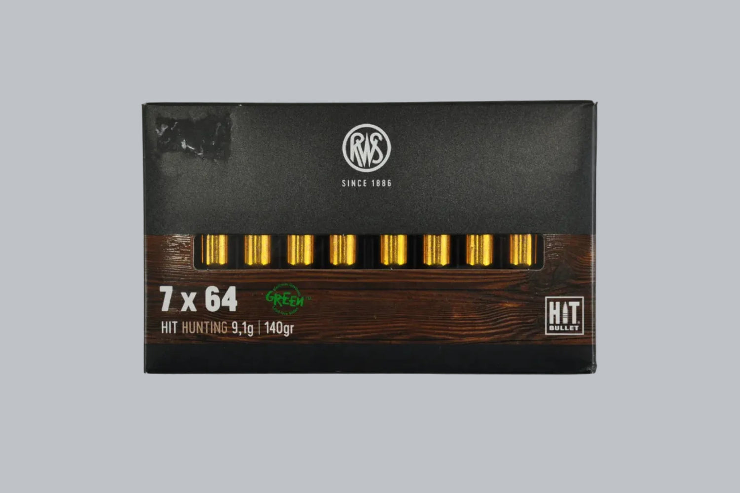 Munition RWS Hit 7x64 140gr Munition, 9,1g/140gr Geschossgewicht, 20 Patronen Inhalt.