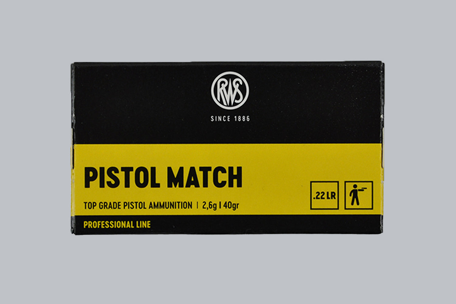 Munition RWS Pistol Match .22 lr Munition, 2,6g/40gr Geschossgewicht, 50 Patronen Inhalt.