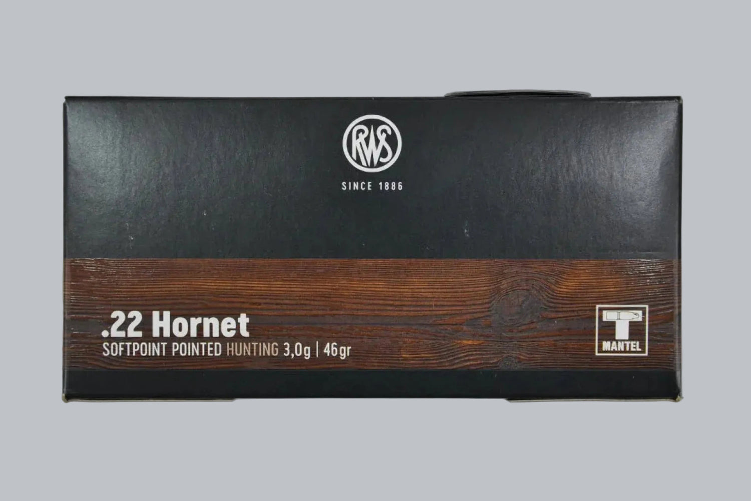 Munition RWS TMS .22 Hornet 46gr Munition, 3,0g/46gr Geschossgewicht, 20 Patronen Inhalt.