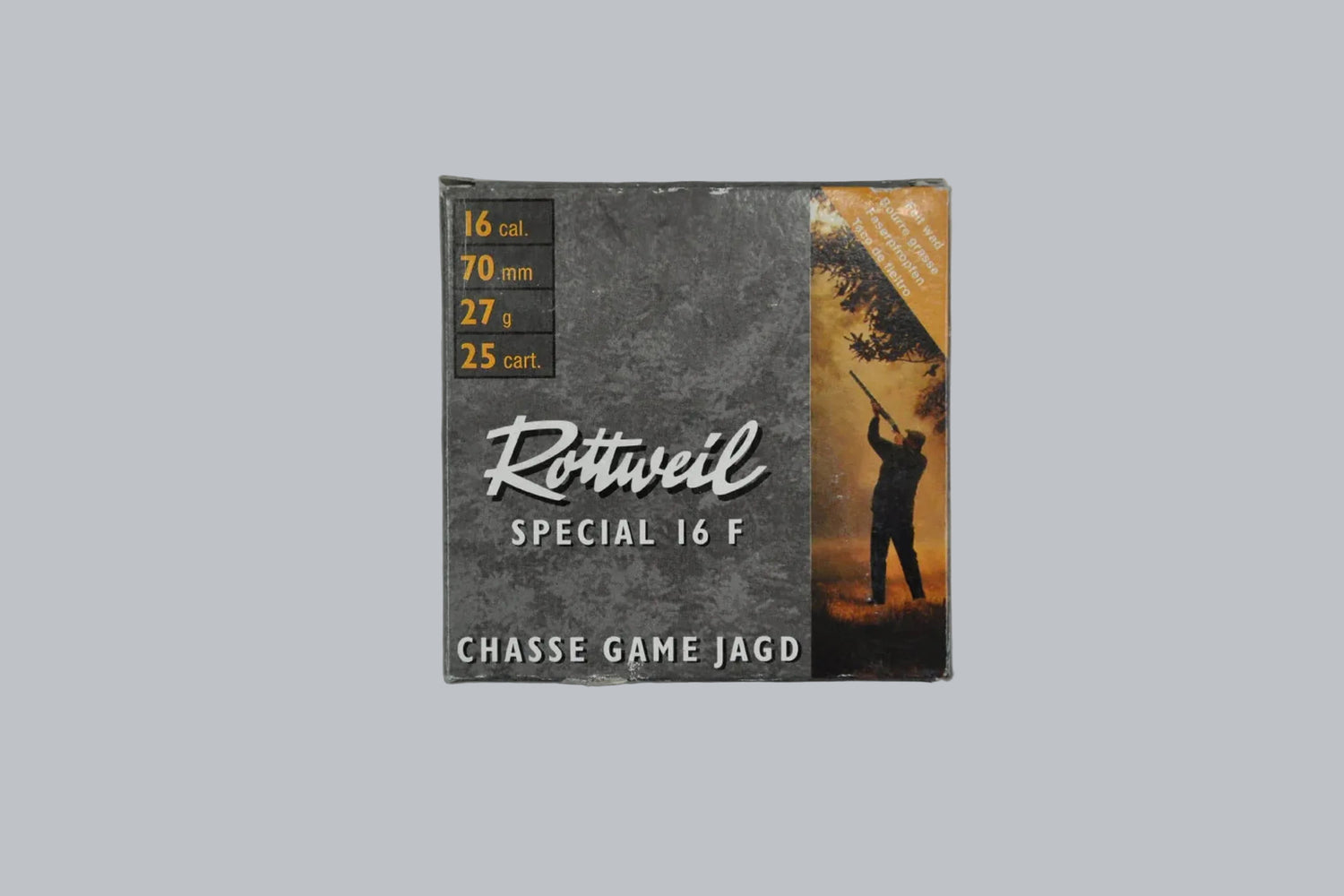 Munition Rottweil Chasse Game 27 16/70 3,0mm Munition, 27,0g/417gr Geschossgewicht, 25 Patronen Inhalt.