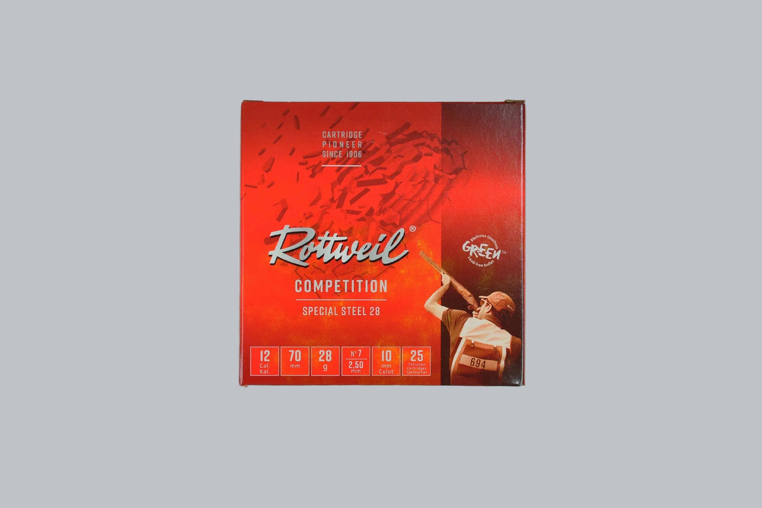 Munition Rottweil Special Steel 28 12/70 2,5 mm, 28,0g/432gr Geschossgewicht, 25 Patronen Inhalt