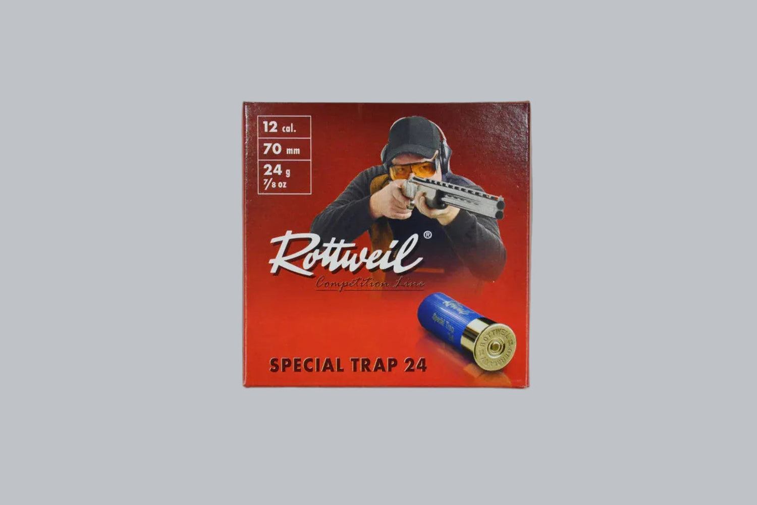 Munition Rottweil Special Trap 24 12/70 2,4mm *1000 Stück* Munition, 24,0g/370gr Geschossgewicht, 1000 Patronen Inhalt.