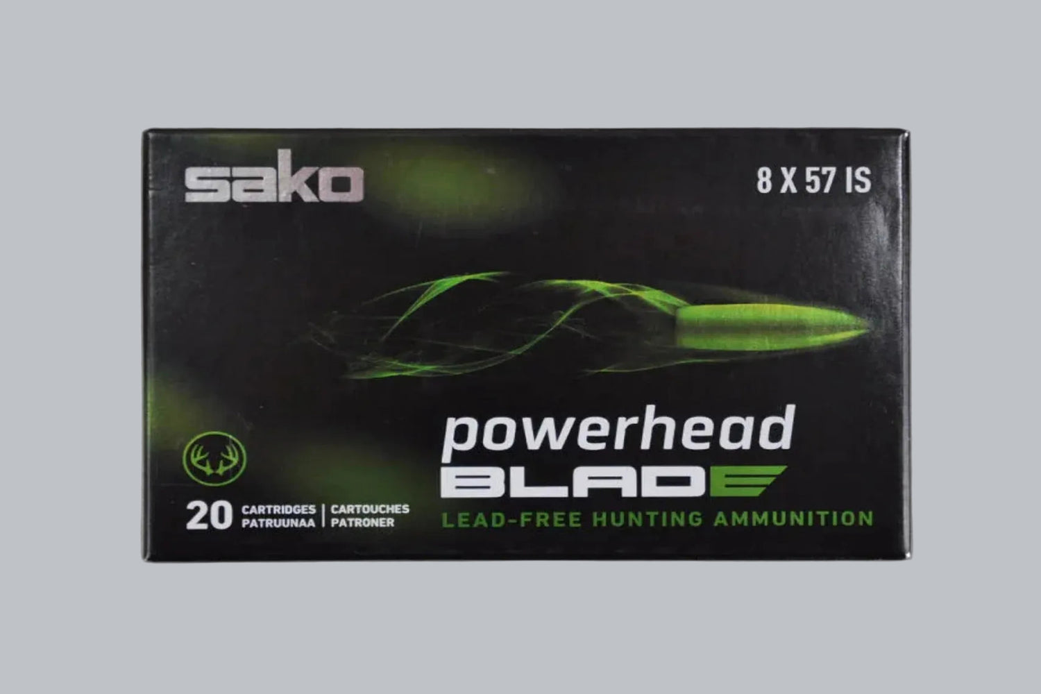 Munition Sako Powerhead Blade 8x57 IS 180gr Munition, 11,7g/180gr Geschossgewicht, 20 Patronen Inhalt.