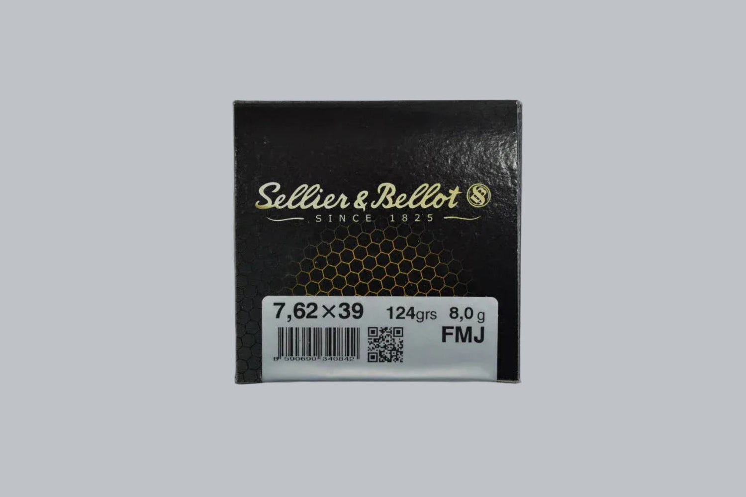 Munition Sellier & Bellot 7,62x39 FMJ 124gr Munition, 8,0g/124gr Geschossgewicht, 50 Patronen Inhalt.