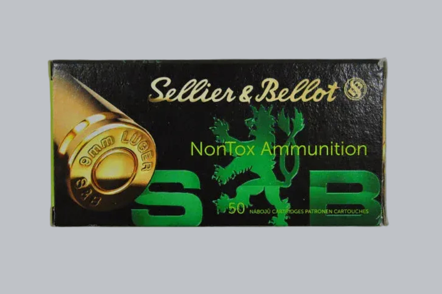 Munition Sellier & Bellot TFMJ NONTOX 9mm Luger 124gr *1000 Stück* Munition, 8,0g/124gr Geschossgewicht, 1000 Patronen Inhalt.