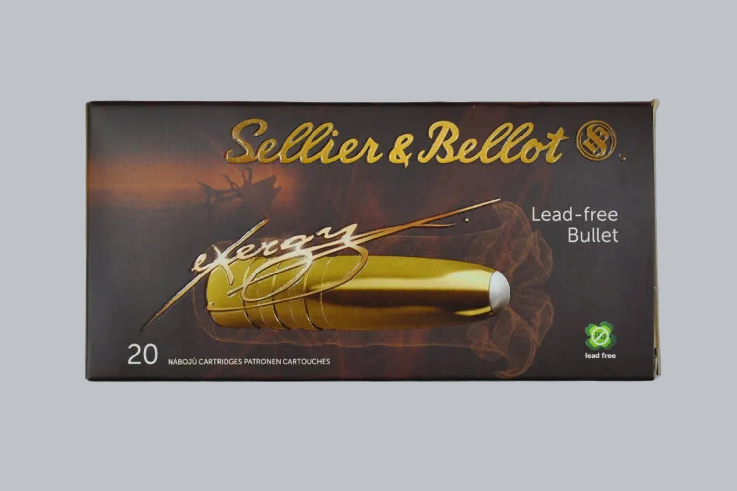 Munition Sellier & Bellot eXergy .308 Win. 180gr Munition, 11,7g/180gr Geschossgewicht, 20 Patronen Inhalt.