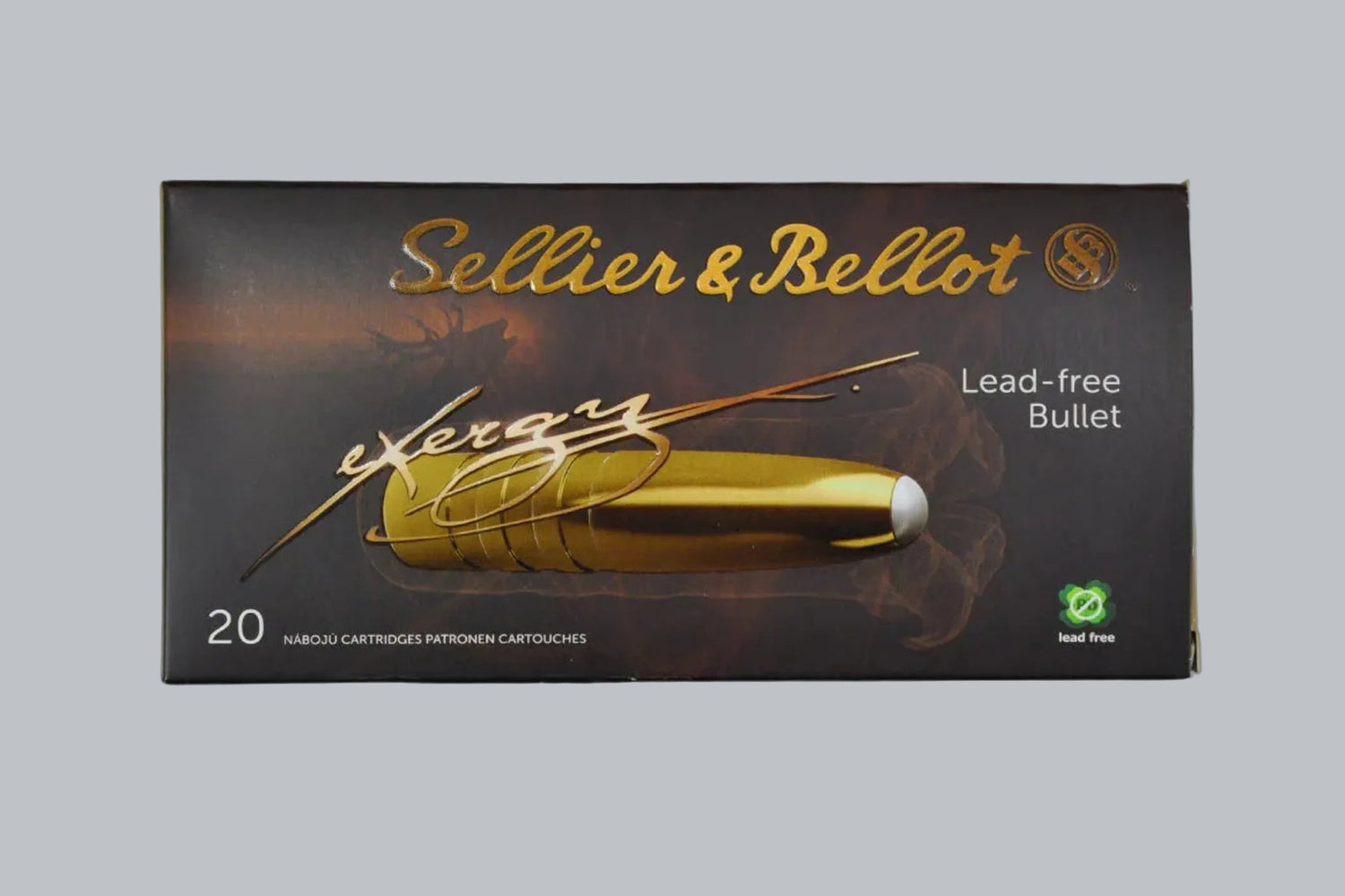 Munition Sellier & Bellot eXergy 9,3x62 250gr Munition, 16,2g/250gr Geschossgewicht, 20 Patronen Inhalt.