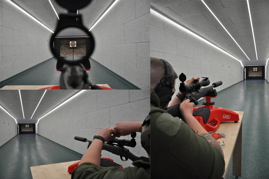 Unser professionelles Team beim Einschießen Ihrer Waffe