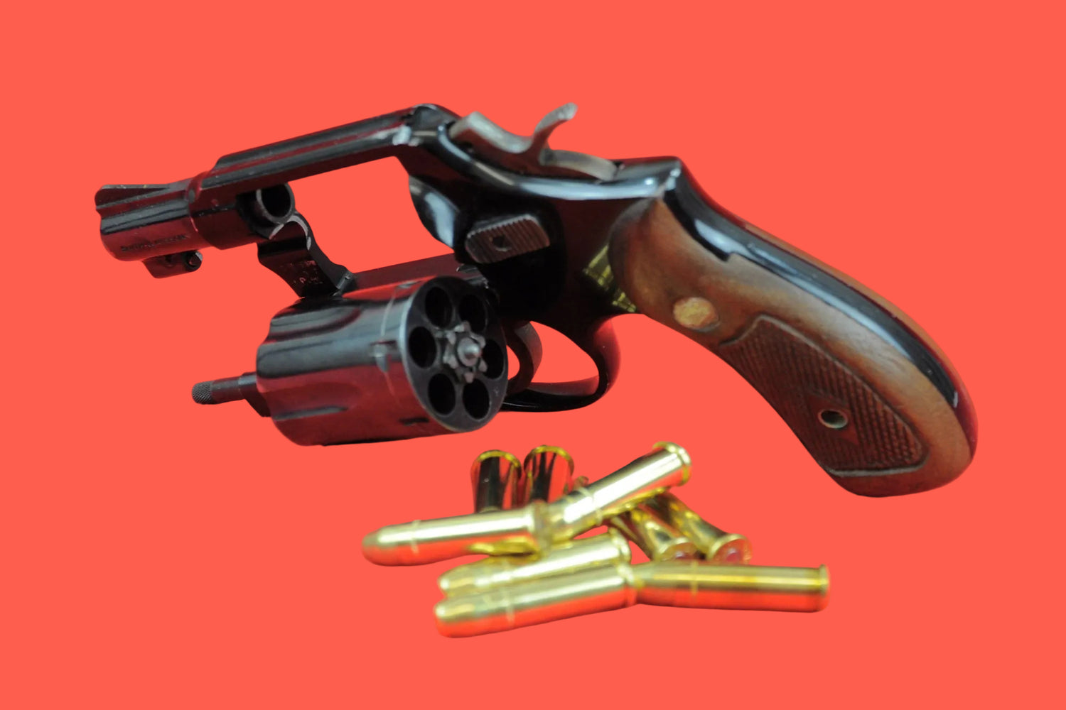 Revolver Smith & Wesson Mod. 12 .38 Special gebraucht - Seitenansicht/Draufsicht