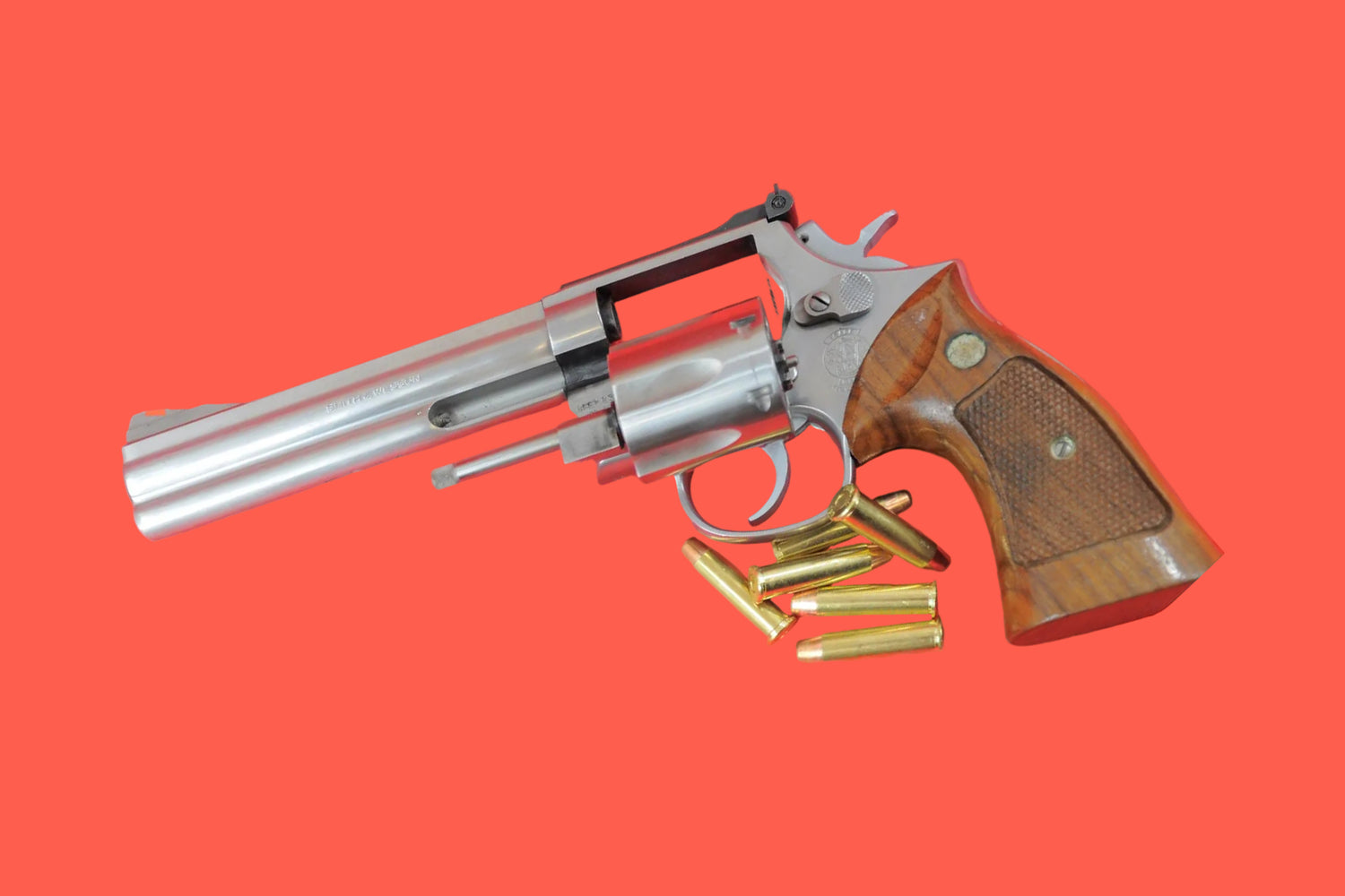 Revolver Smith & Wesson Modell 686-3 .357 Mag. gebraucht - Seitenansicht/Draufsicht