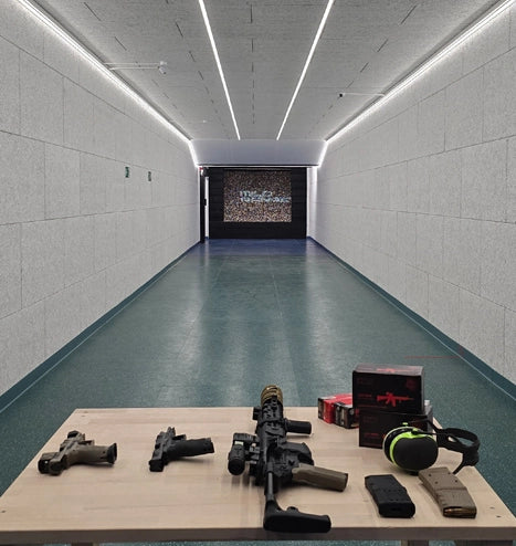 Schiessen mehrerer Waffen im Schiesskino
