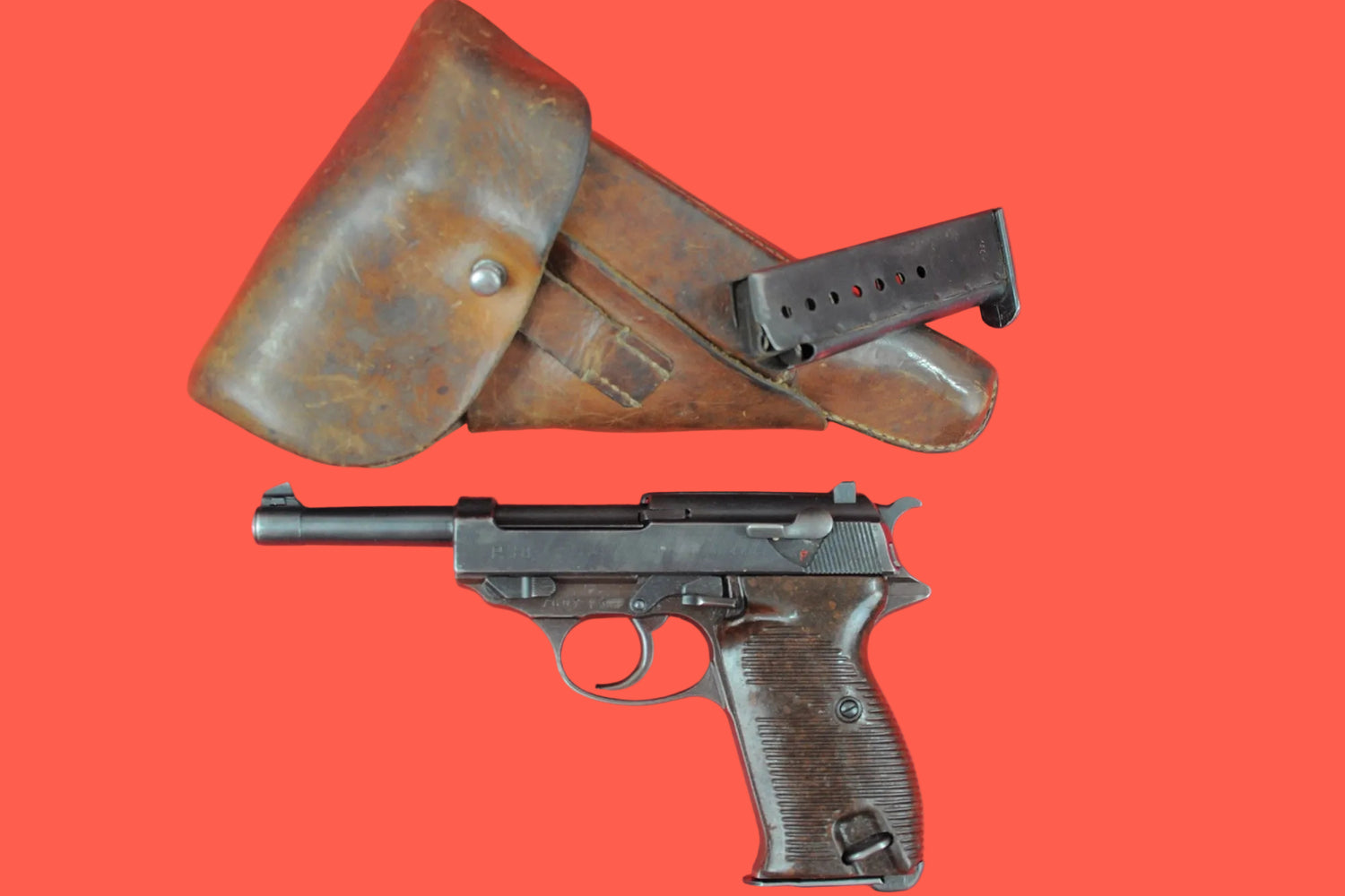 Halbautomatische Pistole Walther P38 9mm Luger gebraucht - Komplett Ansicht