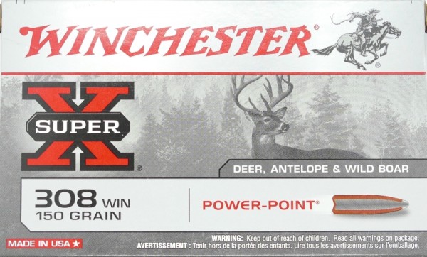 Winchester .308 Win Super-X Power-Point 150gr