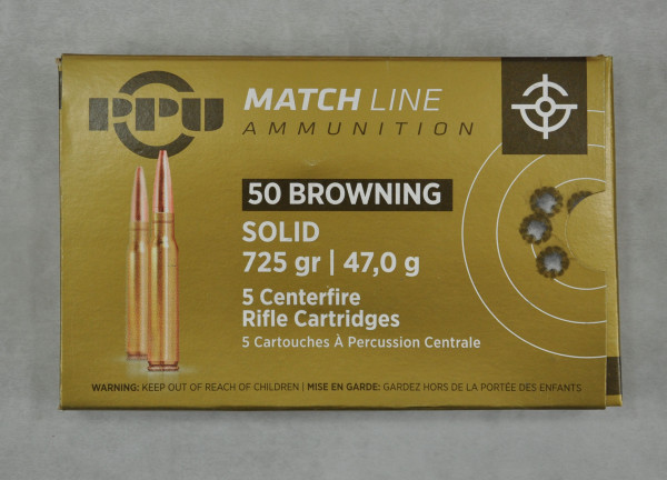 PPU Match Solid .50 BMG 5 St.