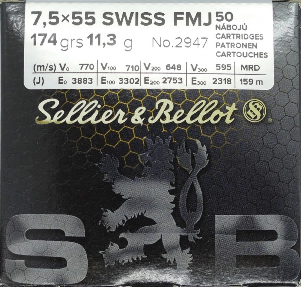 Sellier &amp; Bellot 7,5x55 Swiss FMJ 174gr
